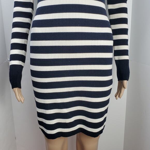 Everlane Breton Ribbed Striped Long Sleeve Cotton Sweater Dress - Picture 7 of 11